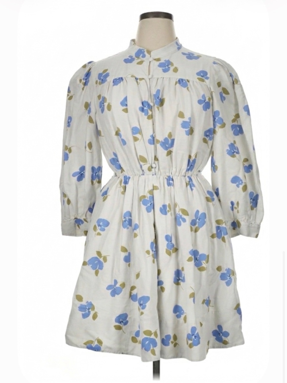 kate spade White Dress with Blue Floral Print